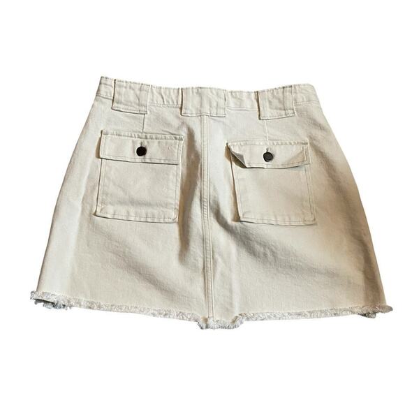 Banana Republic Ecru White denim utility cargo mini skirt size small - Picture 4 of 7